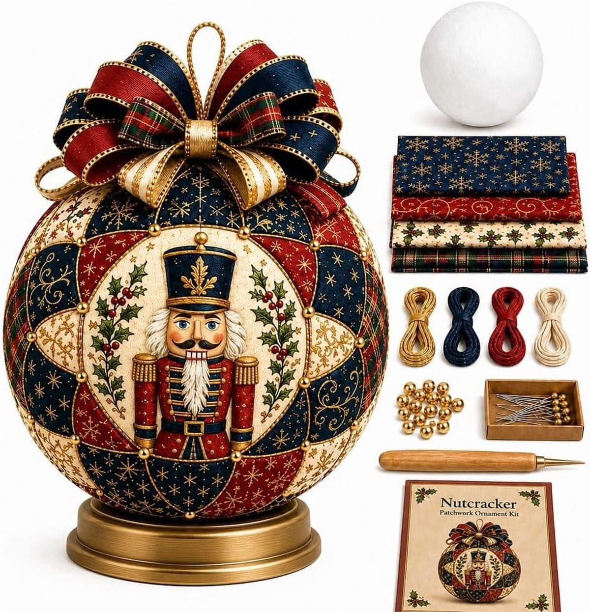 Christmas Classics Patchwork Ornament DIY Kit, Holiday Decorations (ALL)