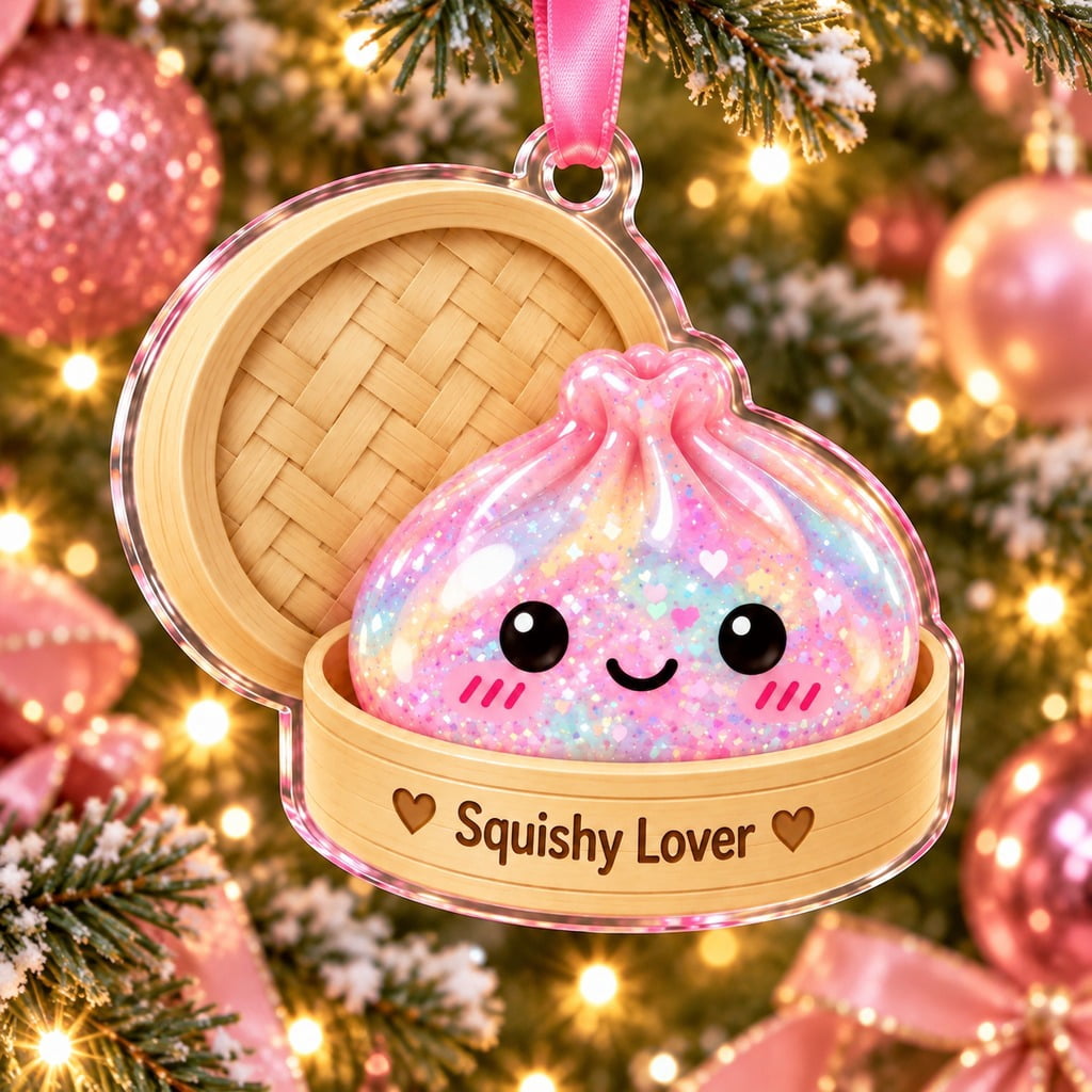 Christmas Ornament with Cute Squishy Lover Dumpling, Ornament Keepsake for Collectors