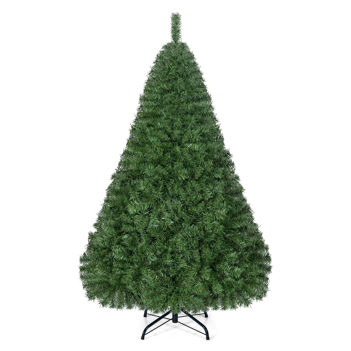 Costway 7.5FT PVC Christmas Tree 1346 Tips Hinged Solid Metal Leg