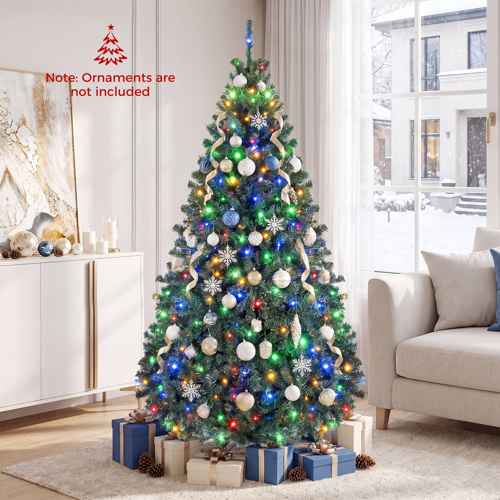 Costway 6Ft Pre-Lit Artificial Christmas Tree Hinged 350 LED Lights