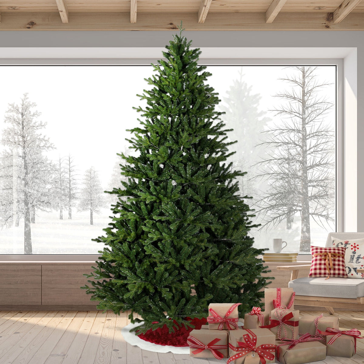 Fraser Hill Farm 9 ft Oregon Pine Christmas Tree, FFOP090-0GR