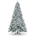 Gymax 9ft Snow Flocked Hinged Artificial Christmas Tree Unlit Holiday Decor