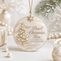 Personalized Acrylic Ornament Pearl Christmas Tree, Elegant Pearl-Bead Tree Hanging Gift