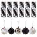 Sunnydaze Modern Holiday Black/Silver Plastic Christmas Ornament Balls, 300 Count