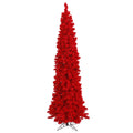 Vickerman 5.5' Flocked Red Pencil Fir Artificial Christmas Tree, Unlit