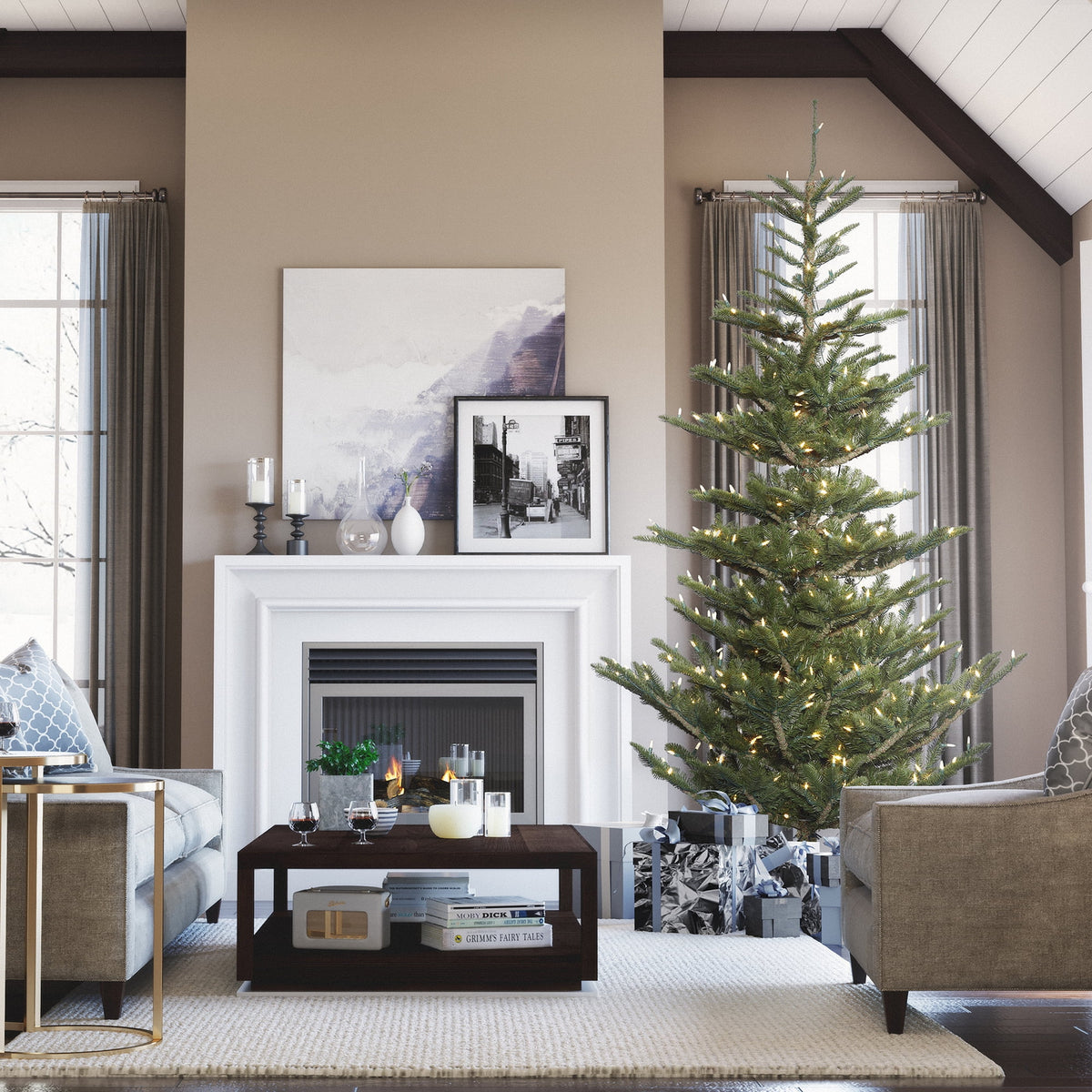 Vickerman 6' x 48" Alberta Spruce Artificial Christmas Tree, Unlit