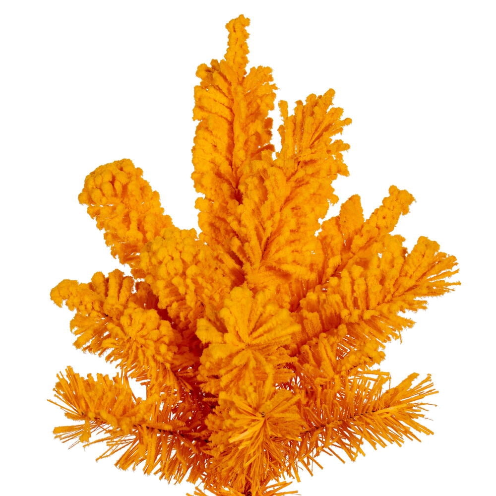 Vickerman K237120 2 ft. x 20 in. Flocked Yellow Artificial UnLit Christmas Tree with 84 PVC Tips & Plastic Tree Stand