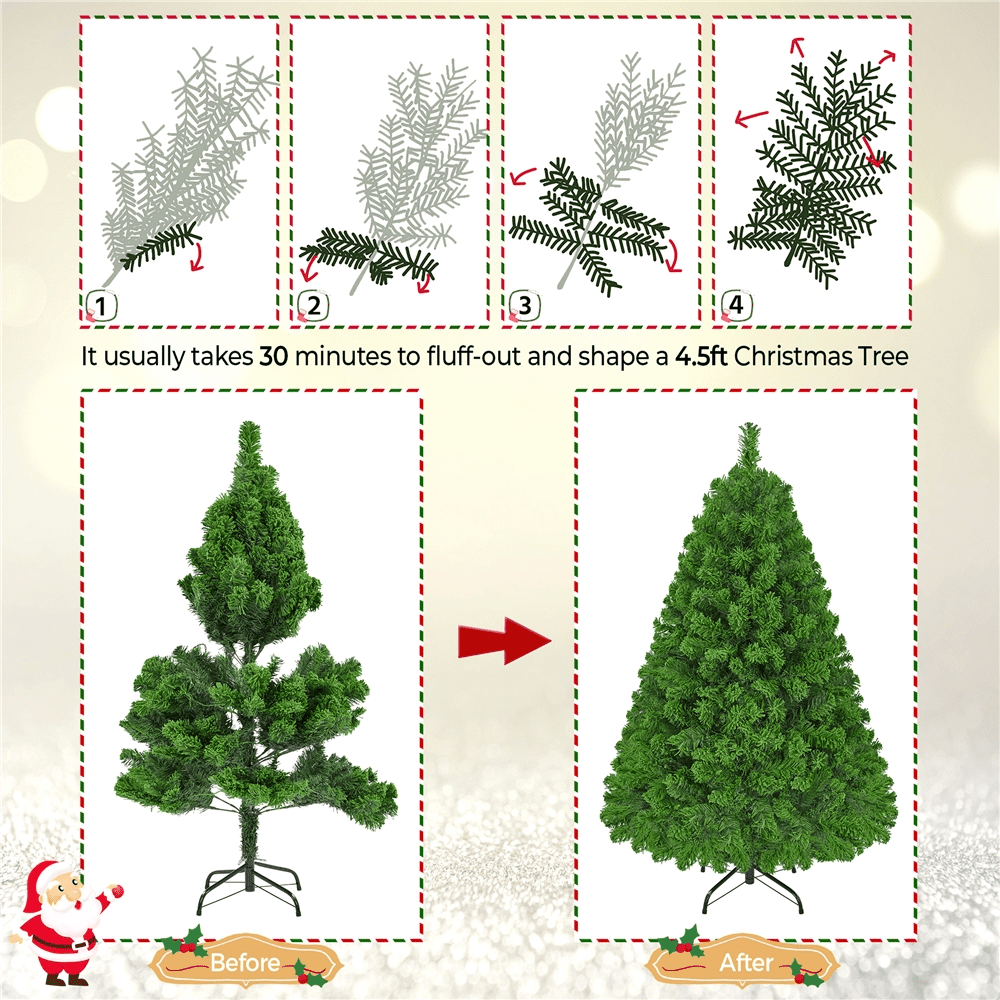 Alden Design 7.5 ft Pre-Lit Flocked Christmas Tree with Warm Lights, Frosted White