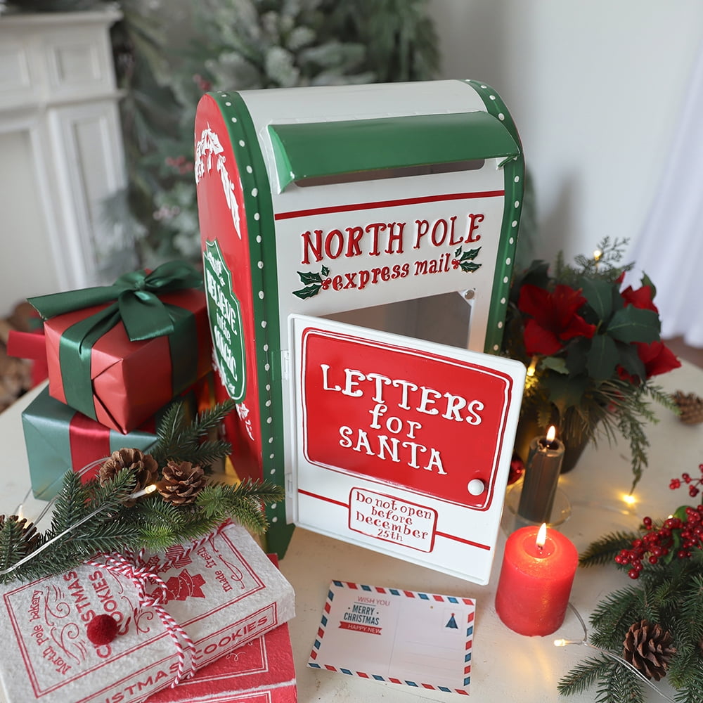 Christmas Mailbox Decoration Santa's Mailbox Letters To Santa Xmas Ornament Tabletop Christmas Decoration