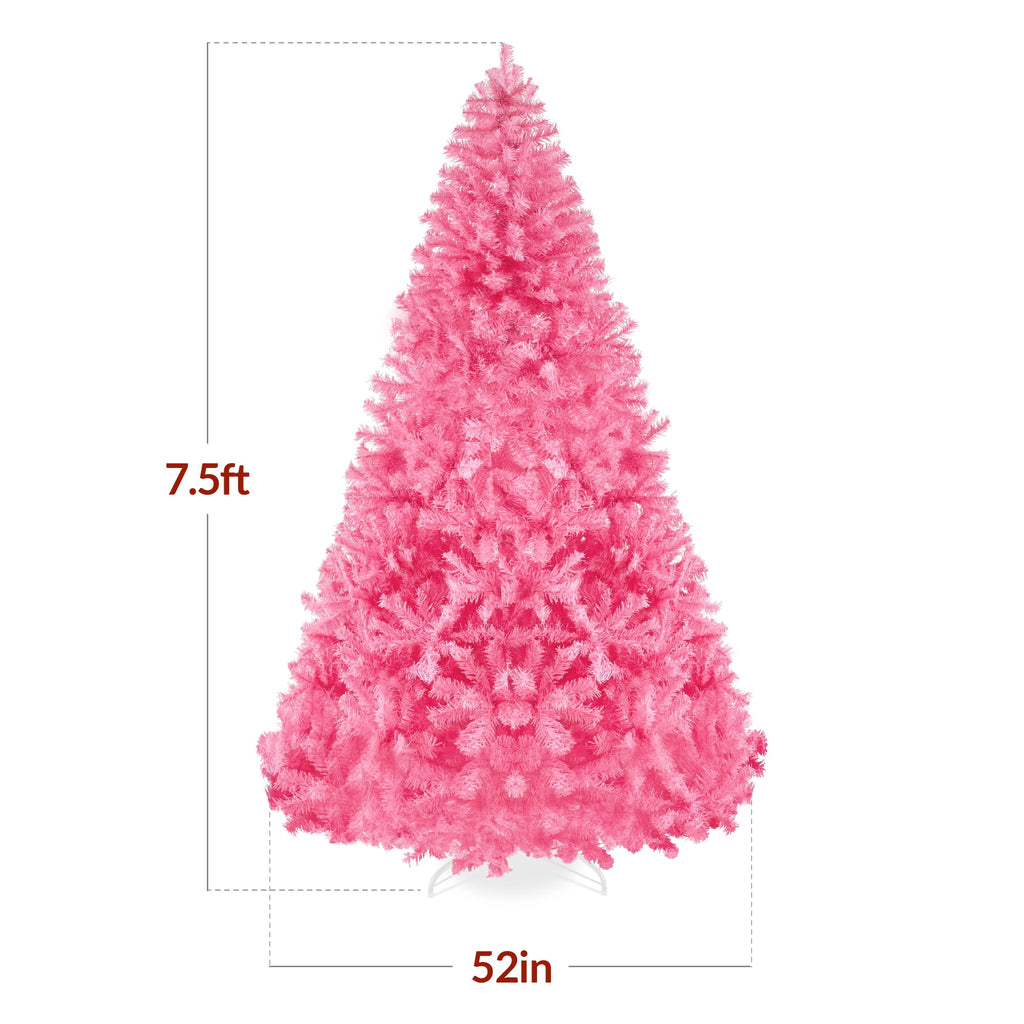 Best Choice Products Artificial Christmas Tree, 9ft Premium Unlit Pine Design, Dense Branches w/Easy Assembly - Pink