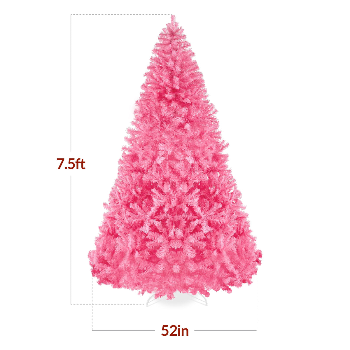 Best Choice Products Artificial Christmas Tree, 9ft Premium Unlit Pine Design, Dense Branches w/Easy Assembly - Pink