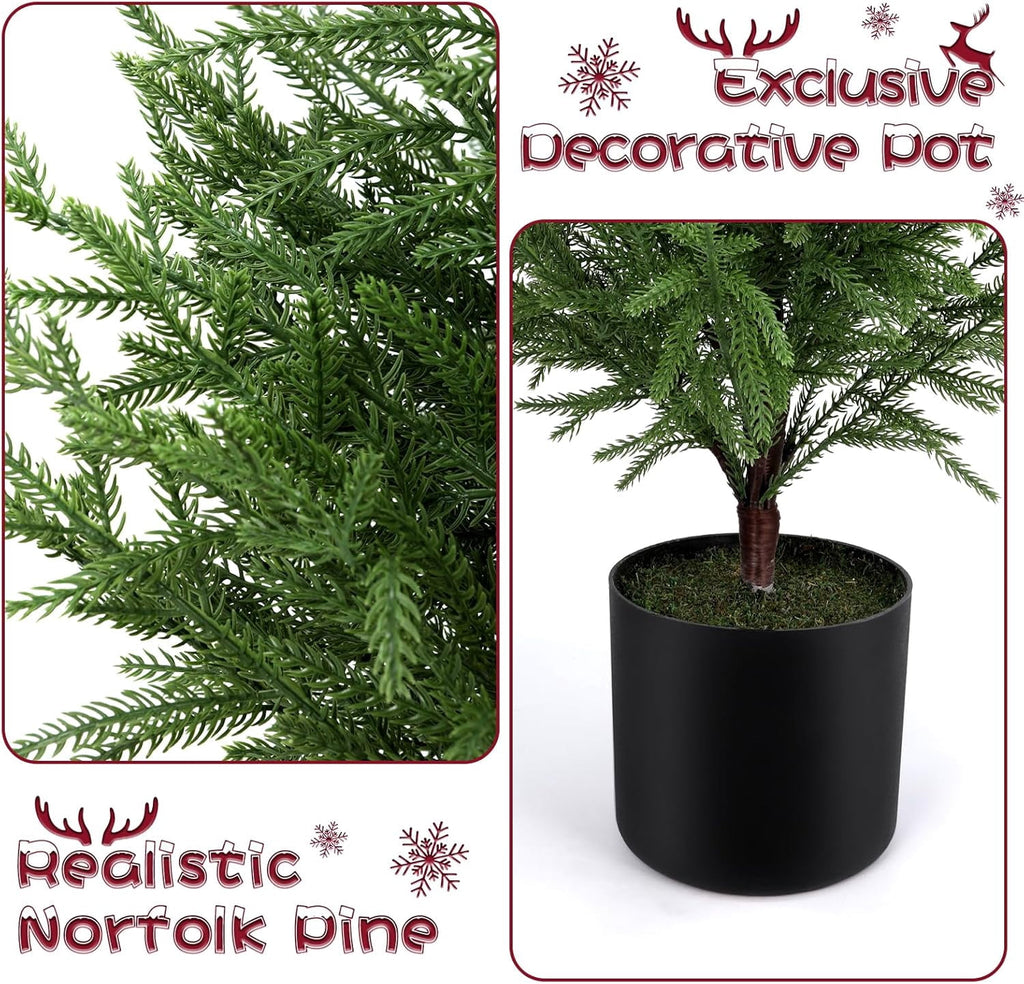 4FT Lifelike Touch Artificial Cedar Topiary Trees for Front Porch | Fake Christmas Trees, Faux Potted Plants, UV Resistant Fake Greenery, for Front Door Garden Outdoor Farmhouse Home Decoration