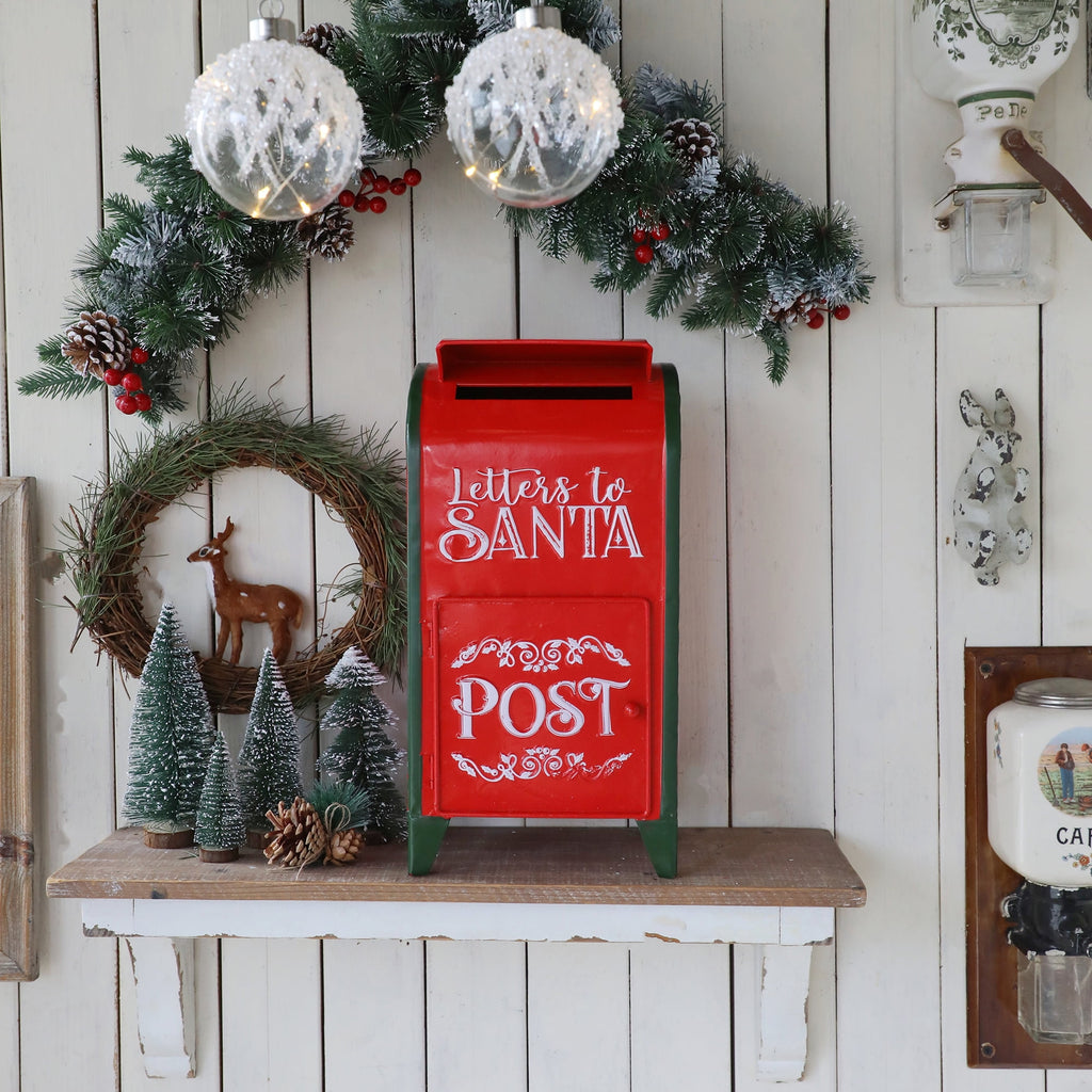 Christmas Mailbox Decoration Santa's Mailbox Letters To Santa Xmas Ornament Tabletop Christmas Decoration
