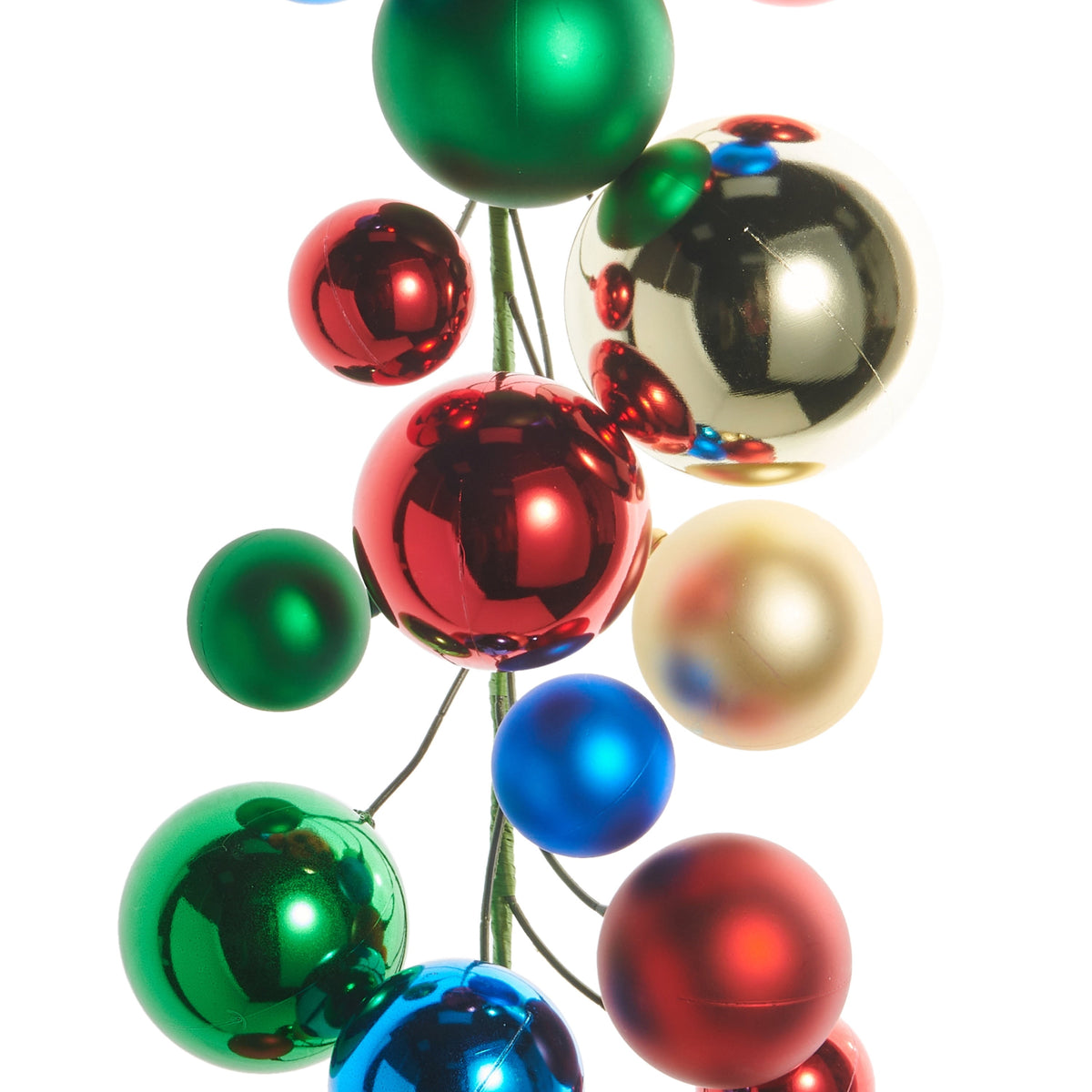 RAZ Imports 4' Gold Large Ball Ornament Shatterproof Christmas Garland