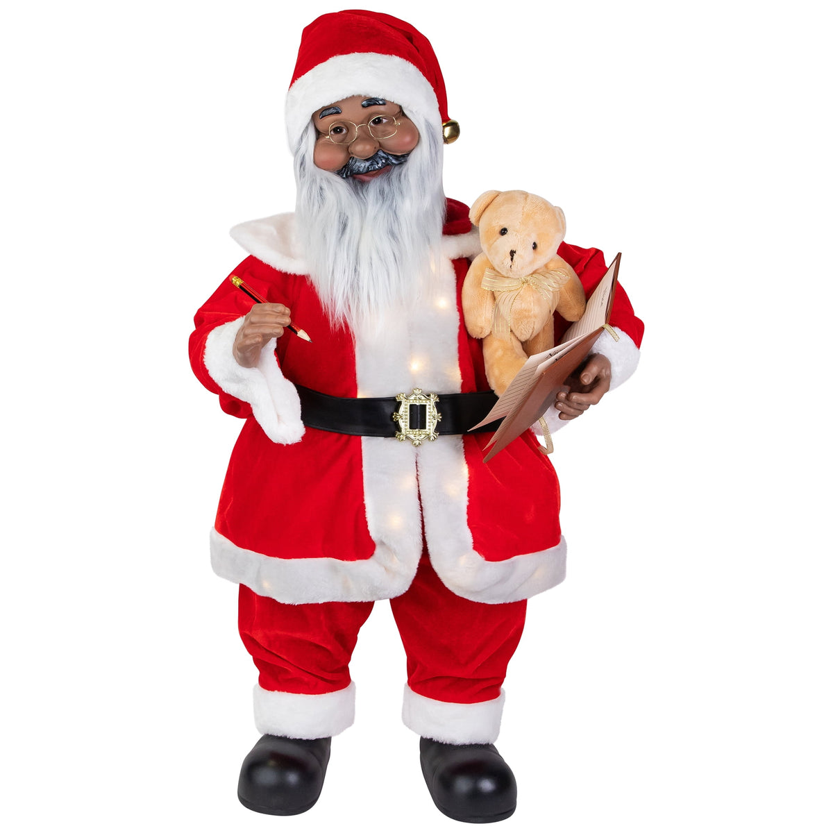 Northlight Lighted and Animated Musical African American Santa Christmas Decoration - 32"