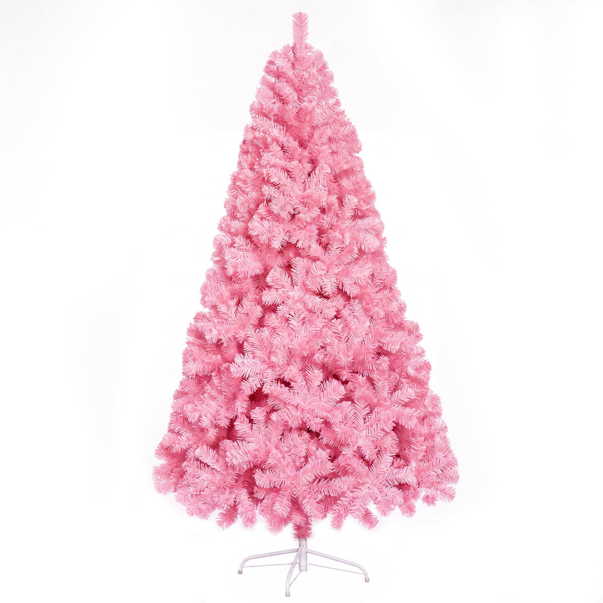 Yexmas 6ft Pre-Lit Pink Christmas Tree,Artificial Christmas Tree with 1000 PVC Branches,300 Multicolor Lights,Metal Hinges,Xmas Tree for Home,Holiday Party Decorations