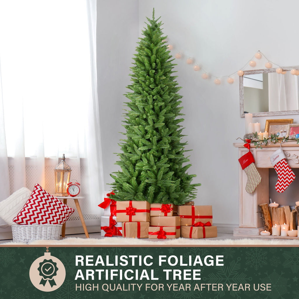 Fraser Hill Farm 7.5 ft. Winter Falls Slim Christmas Tree, FFWF075-0GR