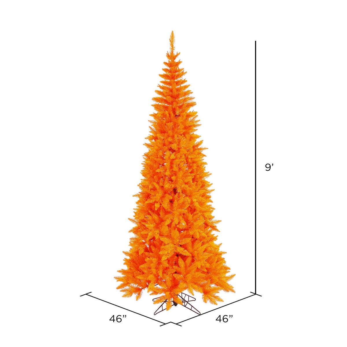 Vickerman 9' Orange Fir Slim Artificial Christmas Tree, Unlit