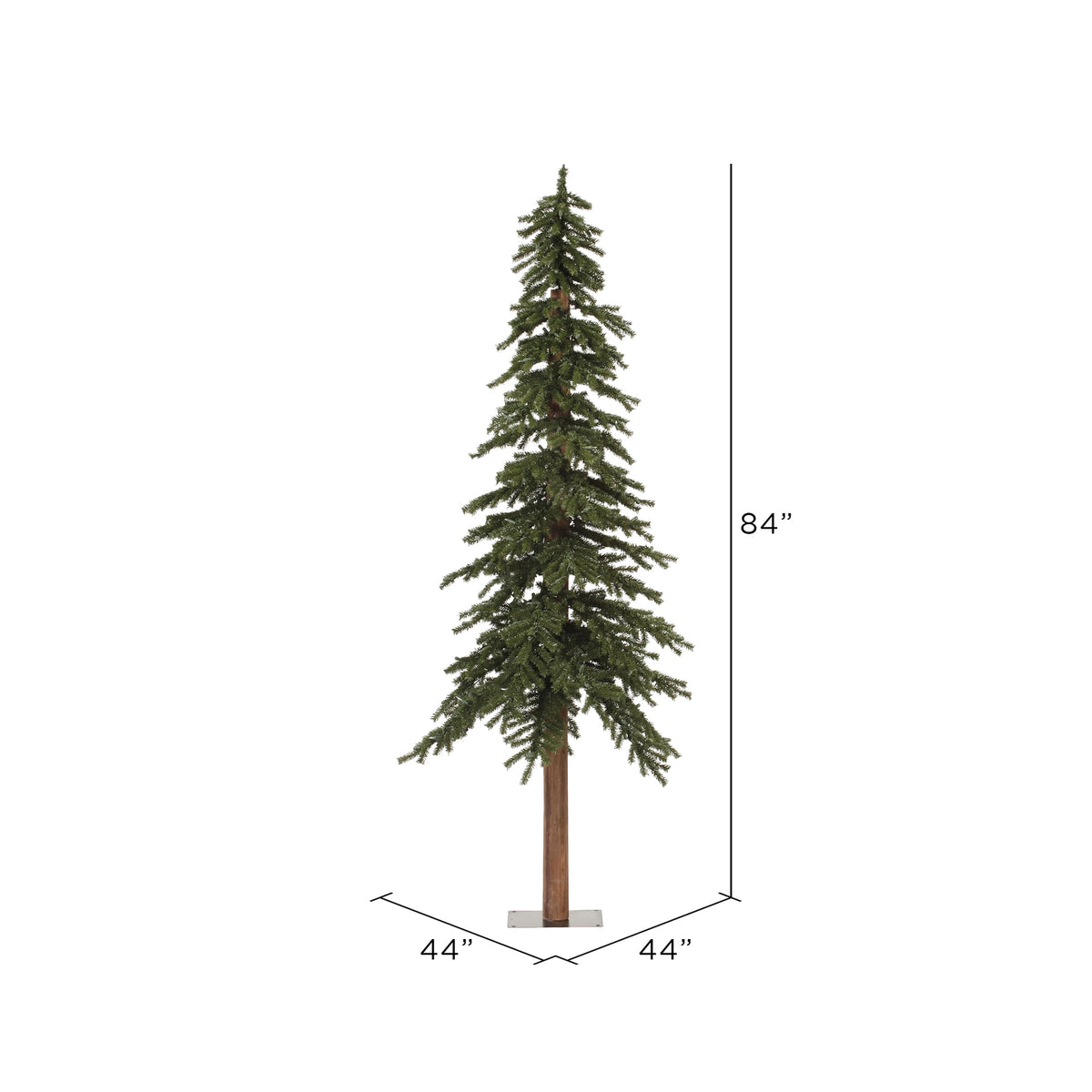 Vickerman 7' Natural Alpine Artificial Christmas Tree, Unlit - Faux Christmas Tree - Seasonal Indoor Home Decor