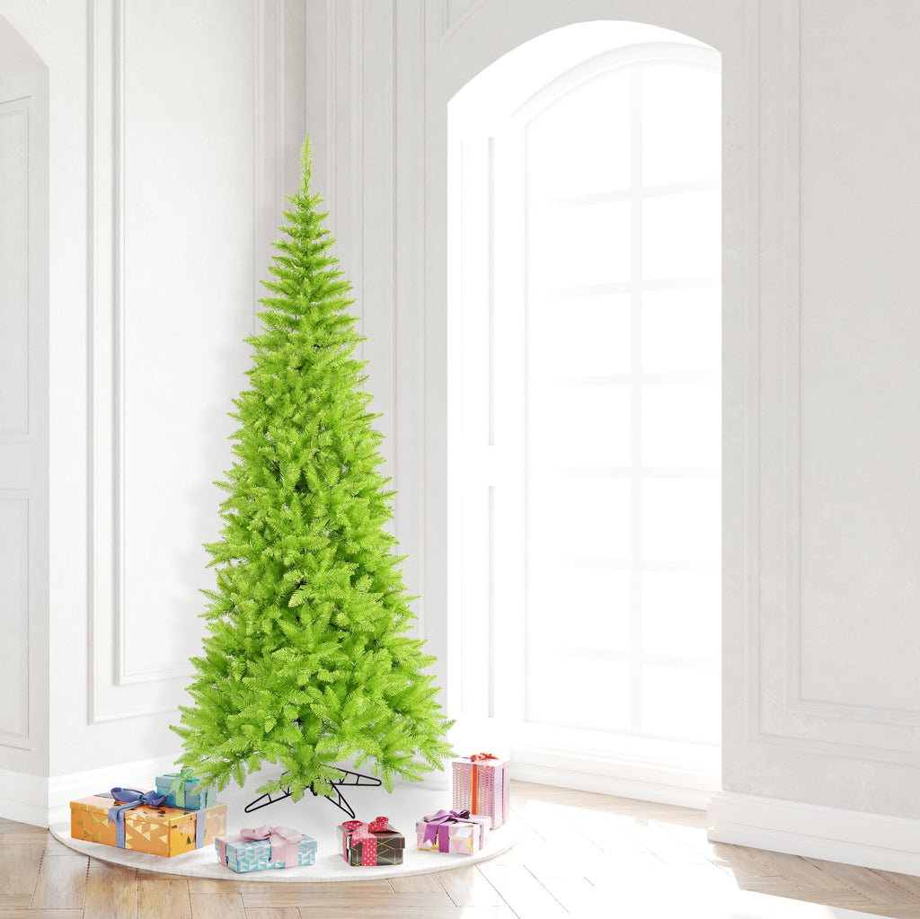 Vickerman 7.5' Lime Fir Slim Artificial Christmas Tree, Unlit
