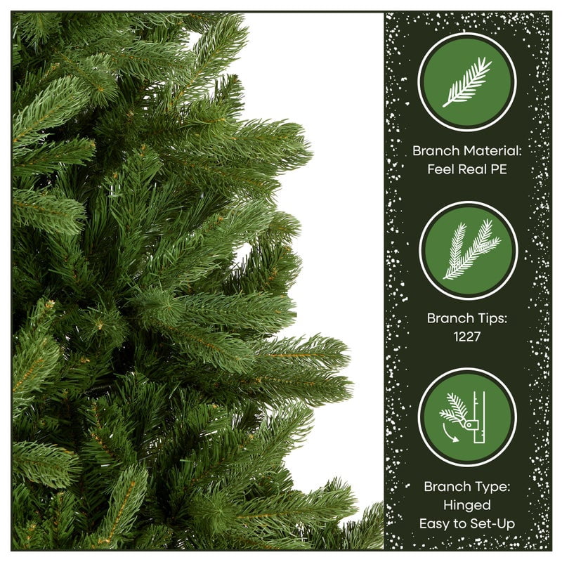 National Tree Company 7.5 ft. Feel Real® Douglas Fir Artificial Downswept Christmas Tree, Full, Green, Includes Stand