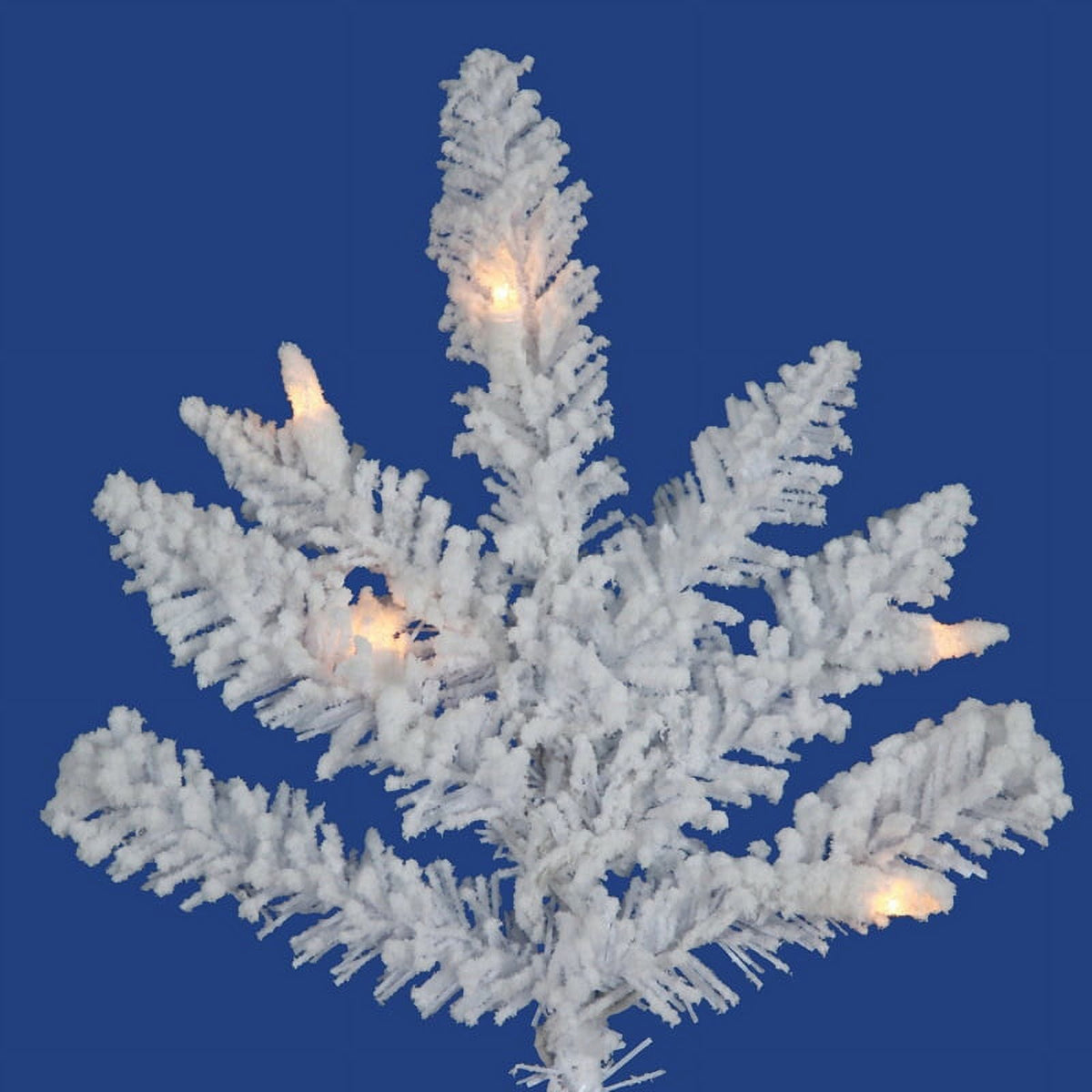 Vickerman 4.5' Flocked White Spruce Artificial Christmas Tree, Unlit - Snow Covered Faux Tree - Seasonal Indoor Home Decor