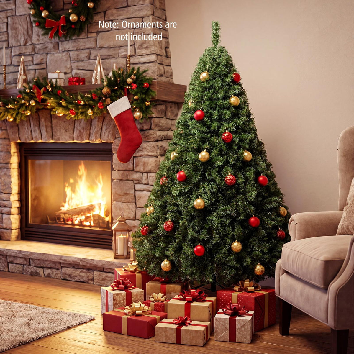 Costway 7.5FT PVC Christmas Tree 1346 Tips Hinged Solid Metal Leg