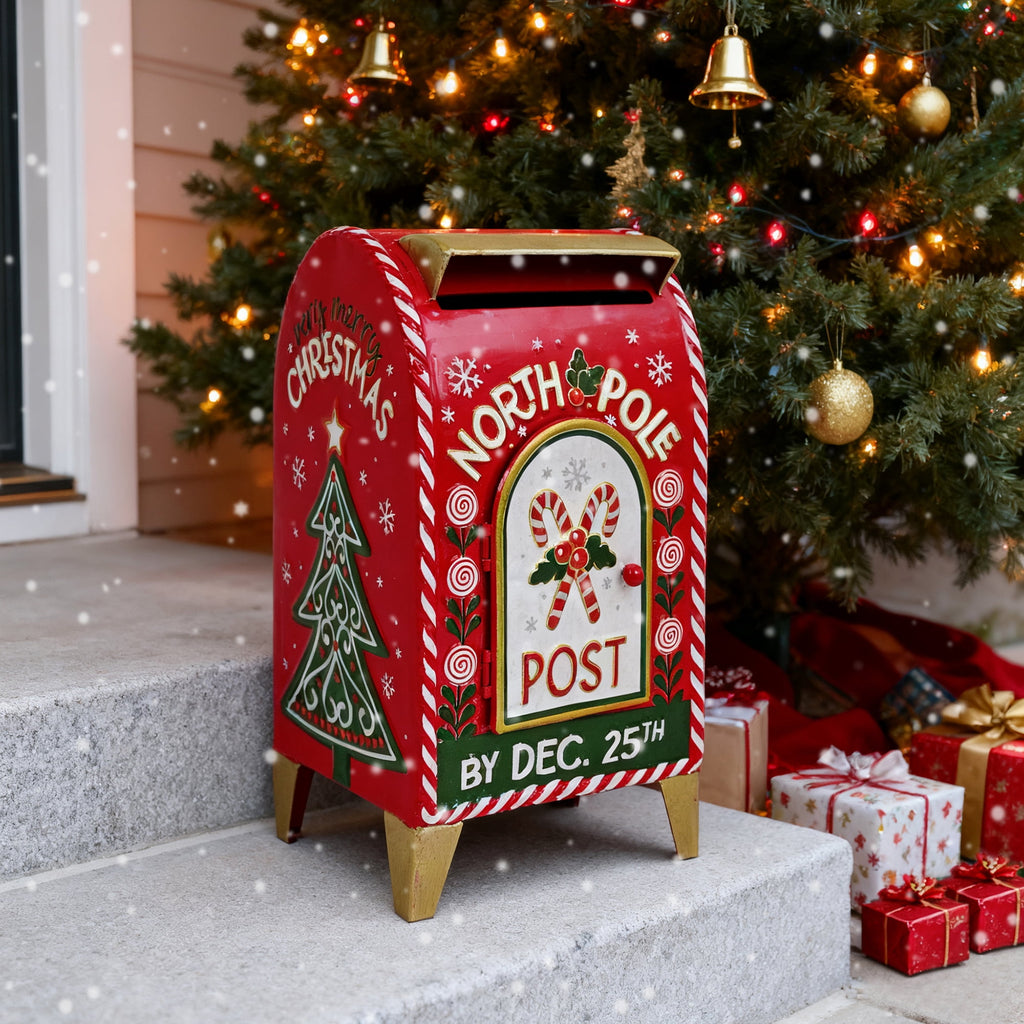 Christmas Mailbox Decoration Santa's Mailbox Letters To Santa Xmas Ornament Tabletop Christmas Decoration