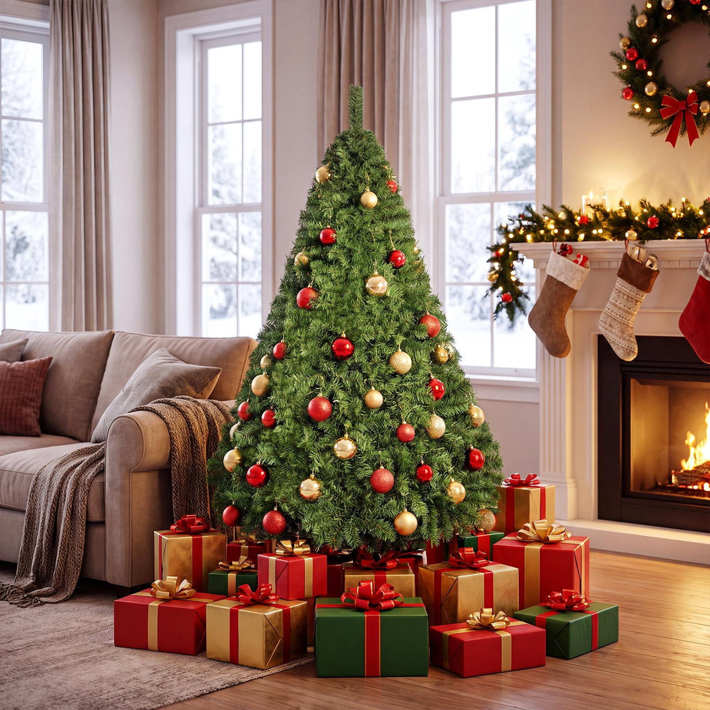 Costway 7.5FT PVC Christmas Tree 1346 Tips Hinged Solid Metal Leg
