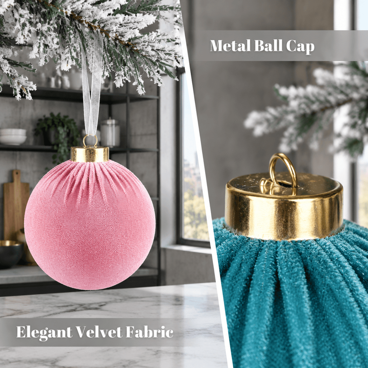 Christmas Ornaments Balls For Tree - 15pink & Teal Shatterproof Xmas Decorations Multicolor Beige 80mm 3.15inch