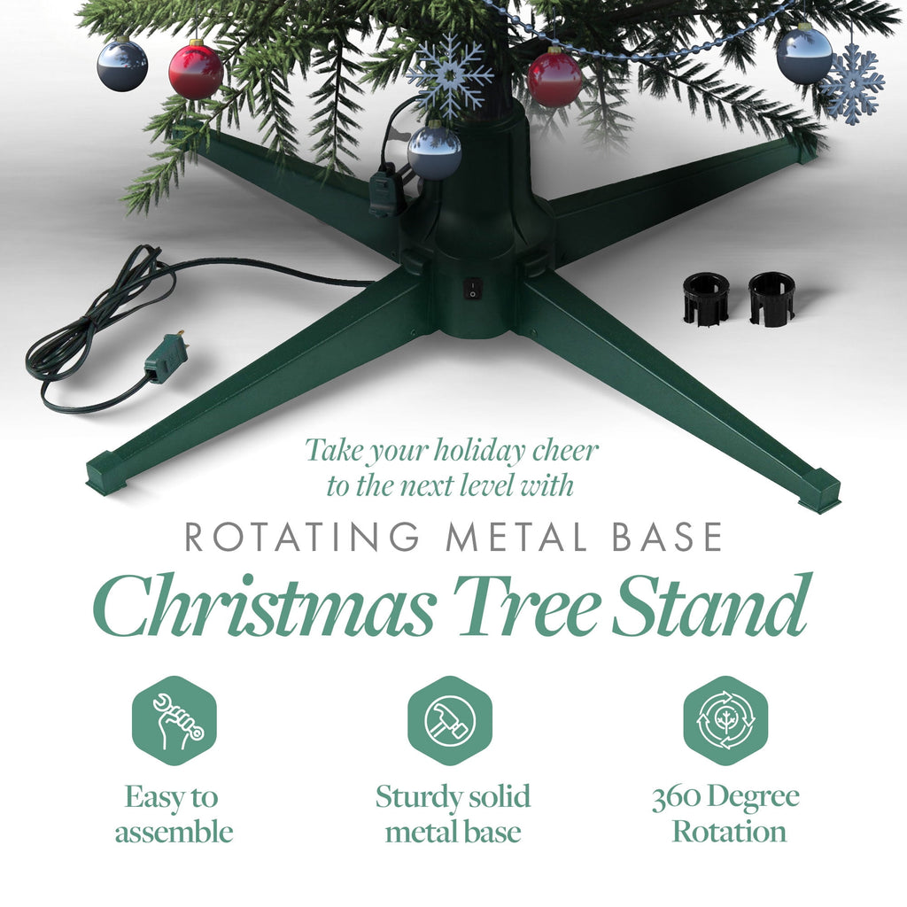 Home Heritage Metal Rotating Christmas Tree Stand for Trees Up to 7.5 ft