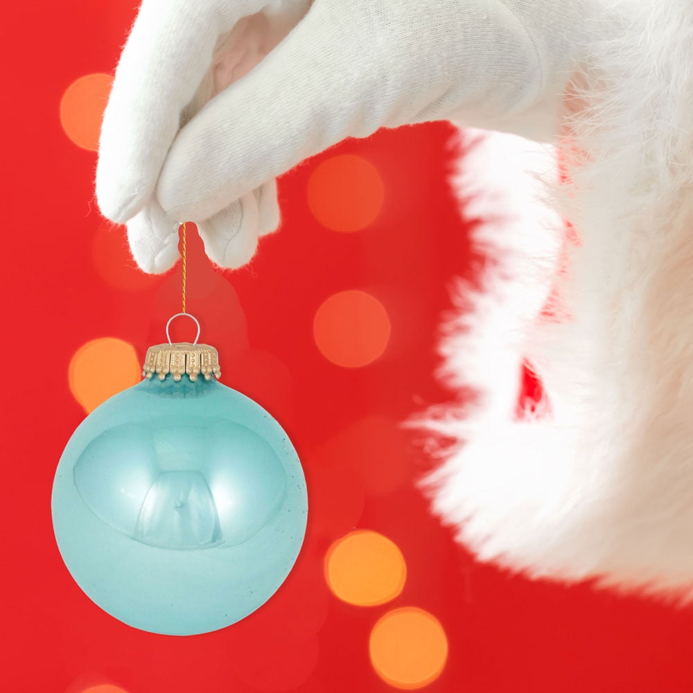 Christmas By Krebs 2 5/8" (67mm) Seamless Glass Ornament [8 Pieces], Decorated Designer Heirloom (Classic White Velvet)