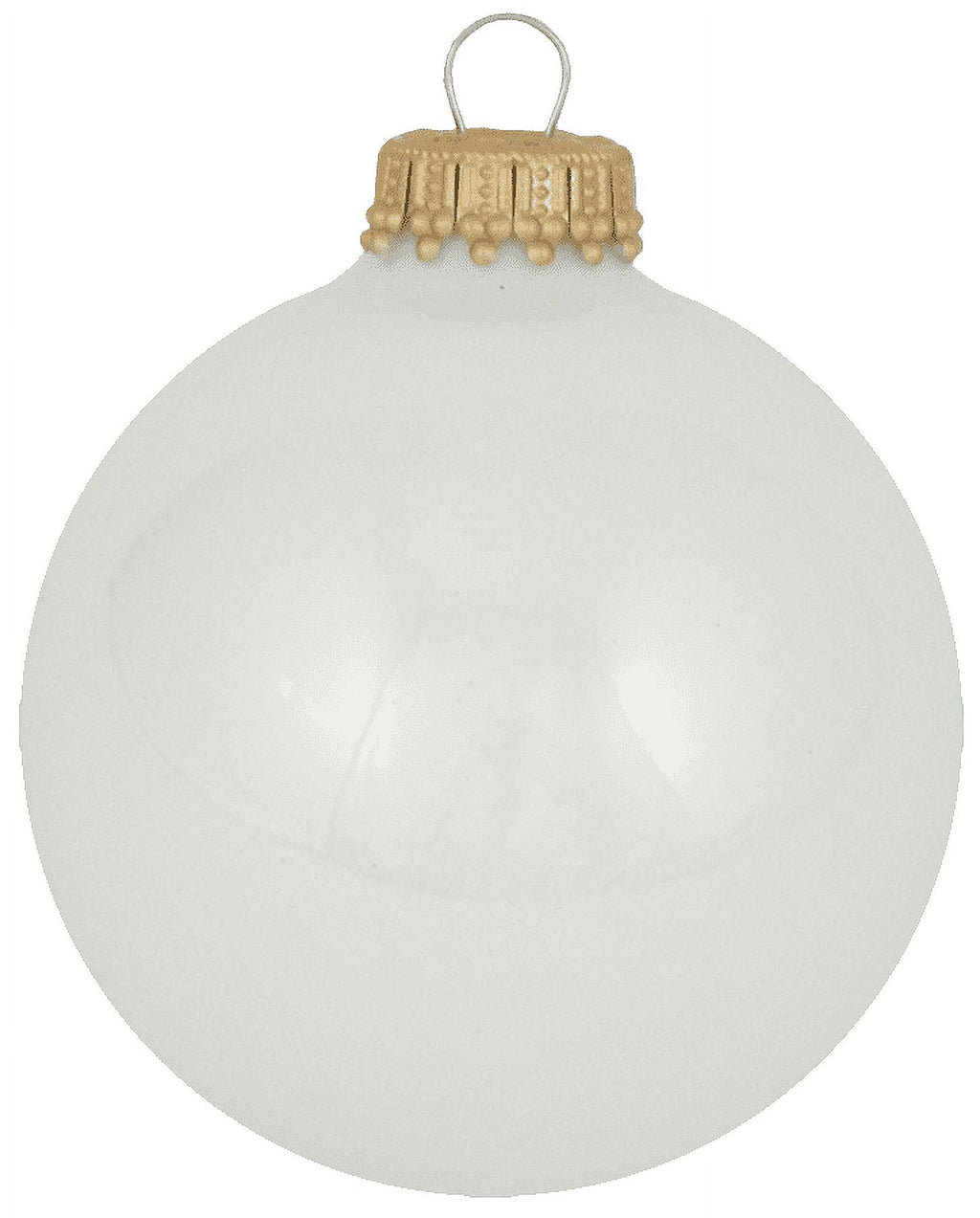 Christmas By Krebs 2 5/8" (67mm) Seamless Glass Ornament [8 Pieces], Decorated Designer Heirloom (Classic White Velvet)
