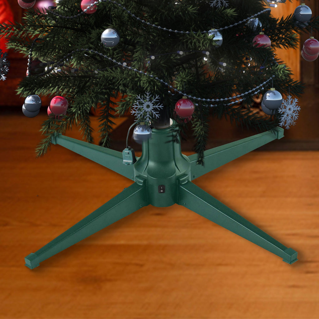 Home Heritage Metal Rotating Christmas Tree Stand for Trees Up to 7.5 ft