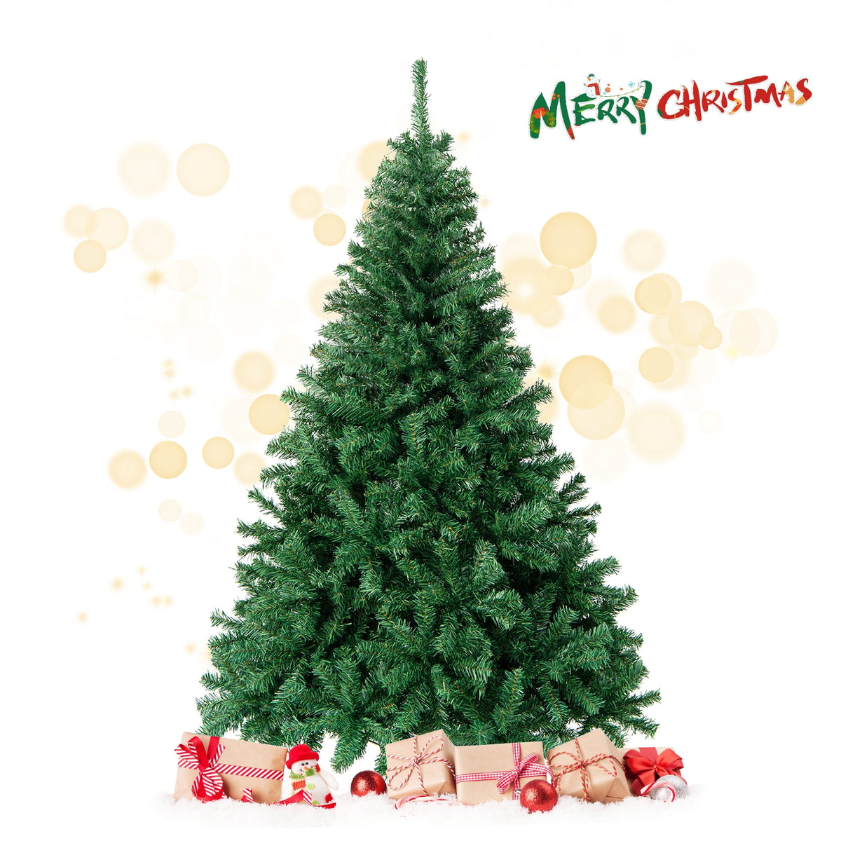 Costway 7.5FT PVC Christmas Tree 1346 Tips Hinged Solid Metal Leg