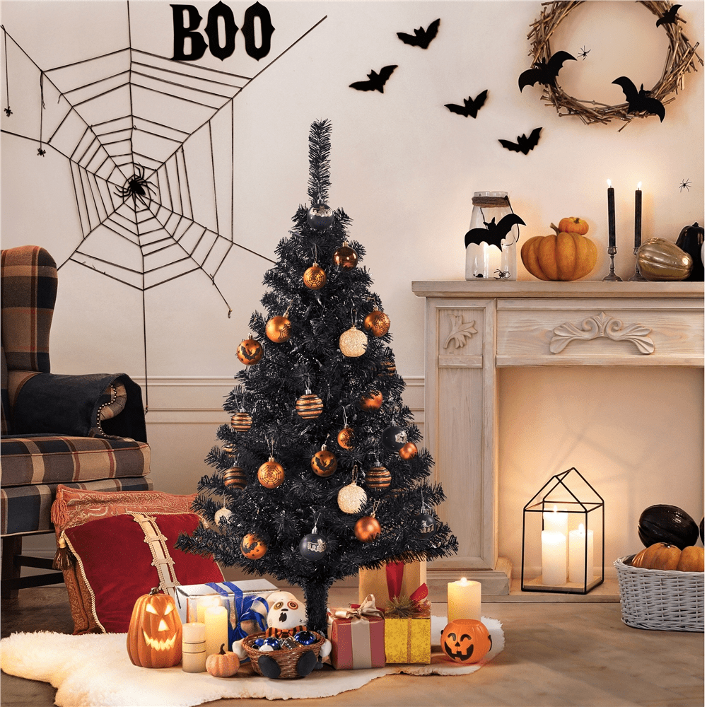 Alden Design 7.5ft Pre-Lit Fir Artificial Christmas Tree with Foldable Stand, White