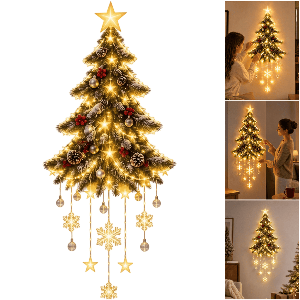 5Pcs Christmas Stair Banister Decoration Lighted Santa Snow Scene Garland for Stair Railing Indoor Holiday Home Ornament