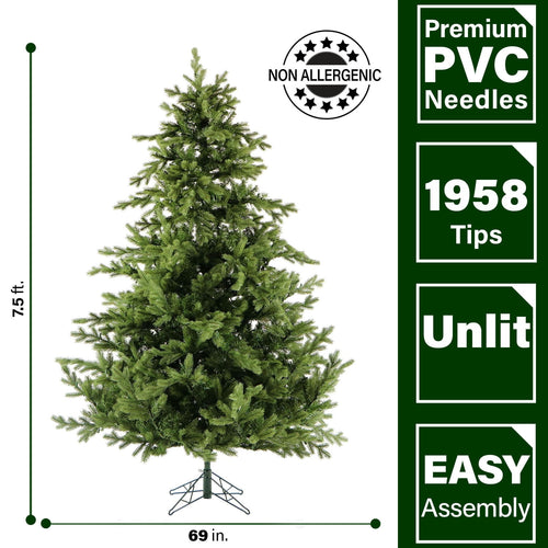 Fraser Hill Farm Woodside Pine 7.5 ft Christmas Tree, FFWS075-0GR