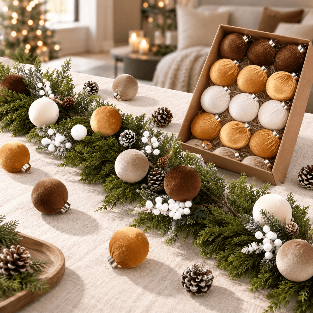 Christmas Ornaments Balls For Tree - 15pink & Teal Shatterproof Xmas Decorations Multicolor Beige 80mm 3.15inch