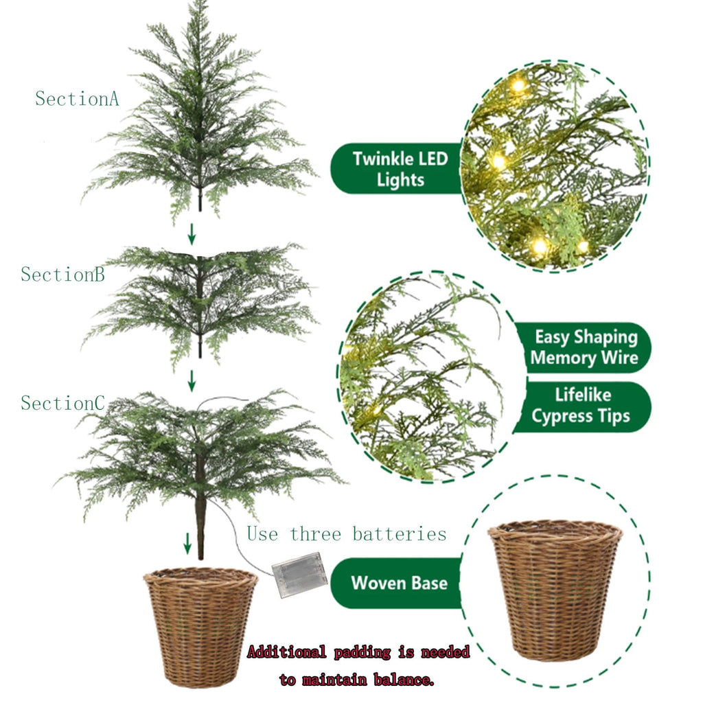 4FT Lifelike Touch Artificial Cedar Topiary Trees for Front Porch | Fake Christmas Trees, Faux Potted Plants, UV Resistant Fake Greenery, for Front Door Garden Outdoor Farmhouse Home Decoration